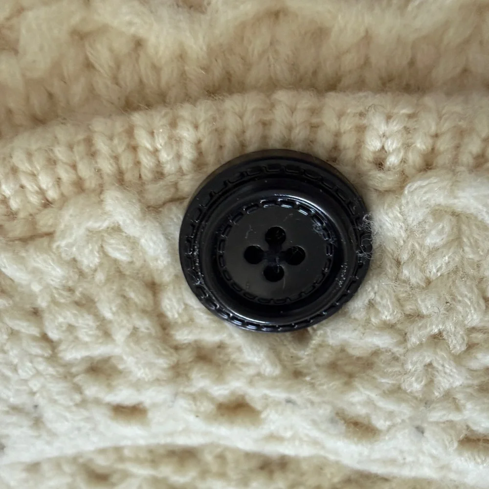 Women's Cream and Black Knit Jacket - Picture 4 of 12